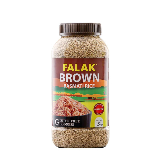 Falak Brown Basmati Rice 1.5 Kg, Pack Of 8