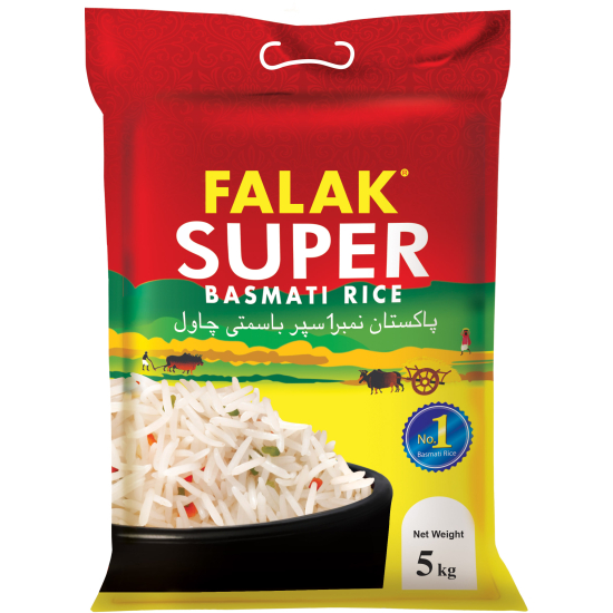 Falak Super Basmati Rice 5kg, Pack Of 4