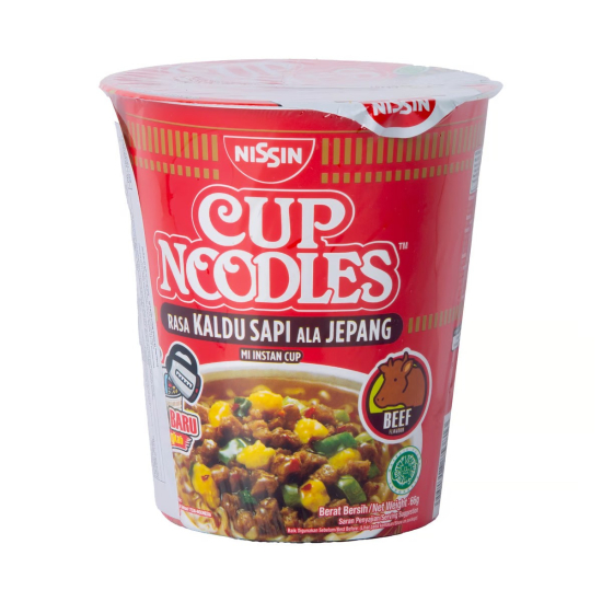 Nissin Japanese Style Beef Cup Noodles 66g, Pack Of 12