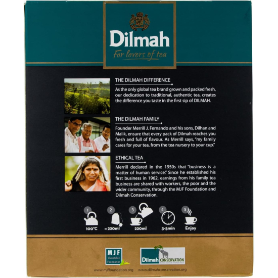 Dilmah Gourmet Earl Grey 100 Tea Bags 200g, Pack Of 12