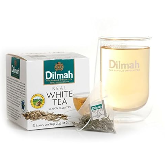 Dilmah White Tea Ceylon Silver Tips Not Flavored 10 Tea Bag 20g, Pack Of 6