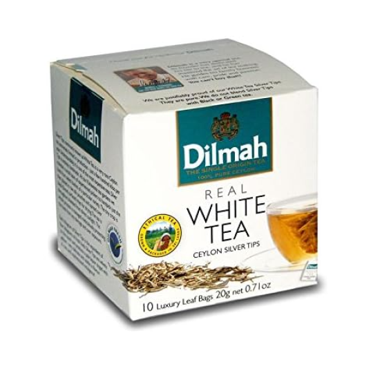 Dilmah White Tea Ceylon Silver Tips Not Flavored 10 Tea Bag 20g, Pack Of 6