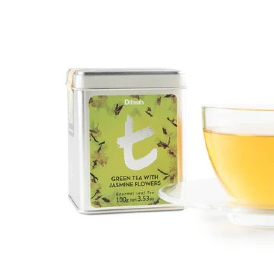 Dilmah t-Series Green Tea with Jasmine Flowers 100g, Pack Of 6