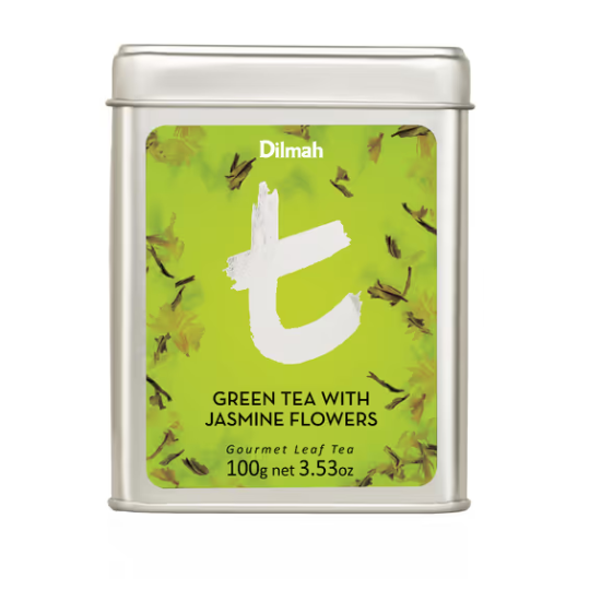 Dilmah t-Series Green Tea with Jasmine Flowers 100g, Pack Of 6