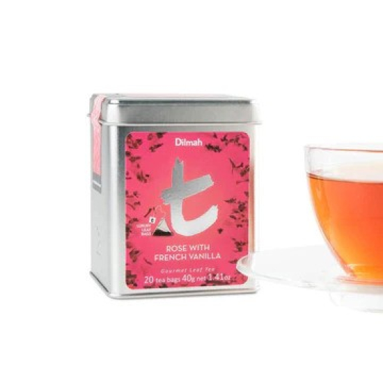 Dilmah T-Series Rose With French Vanilla Tea 20 Tea Bag 40g, Pack Of 6