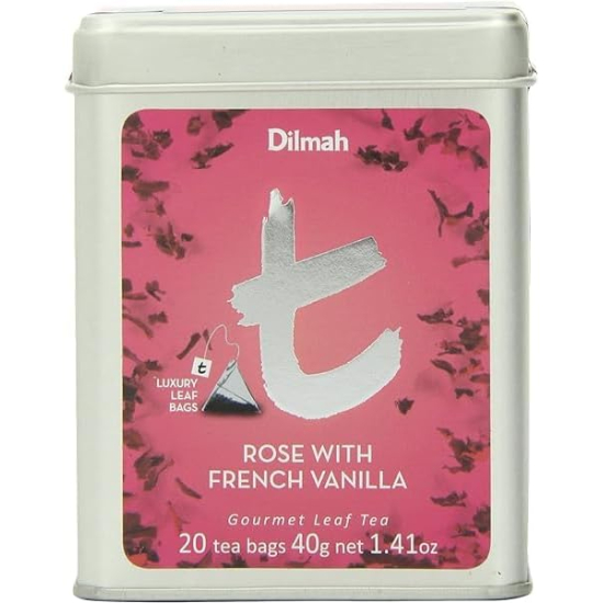 Dilmah T-Series Rose With French Vanilla Tea 20 Tea Bag 40g, Pack Of 6