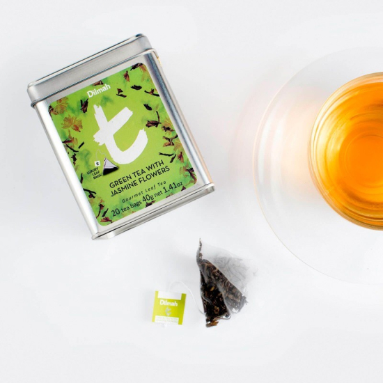 Dilmah T-series Green Tea With Jasmine Flowers 20 Tea Bag 40g, Pack Of 6