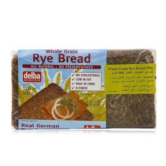 Delba Whole Rye Bread 500g, Pack Of 12