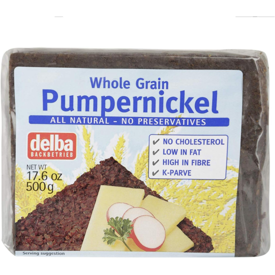 Delba Whole Grain Pumpernickel Bread 500g, Pack Of 12