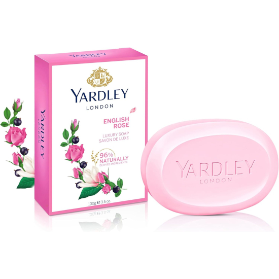 Yardley English Rose Soap, Long Lasting, Rich And Creamy Lather, Beautiful Scented Fragrance, Pack Of 24