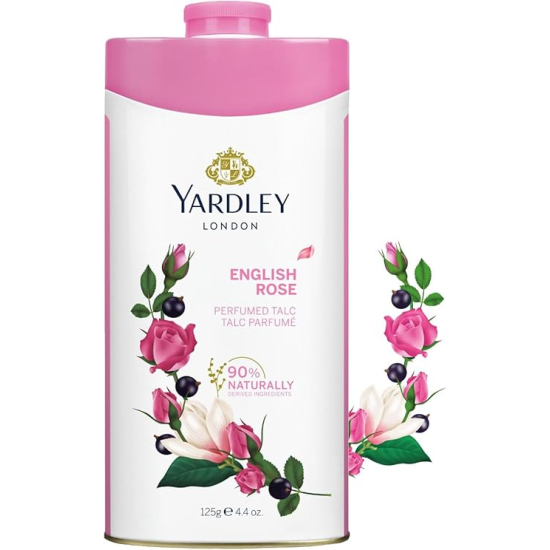 Yardley London English Rose Perfumed Talc Body Powder 125g, Pack Of 12