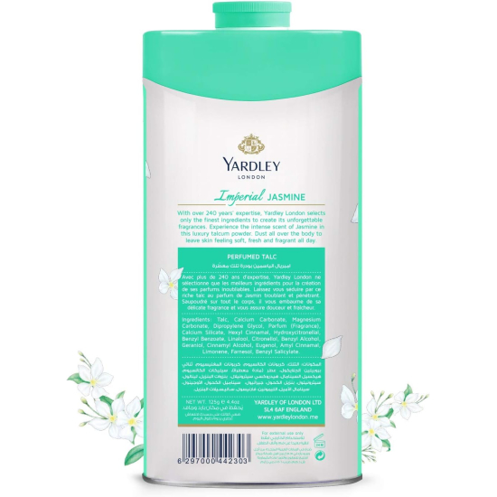 Yardley London Imperial Jasmine Perfumed Talcum Body Powder 125g, Pack Of 12