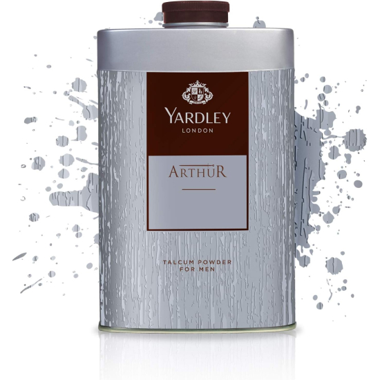 Yardley London YARDLEY Arthur Perfumed Talcum Body Powder, Masculine, All Day Fragrance  250g, Pack Of 12