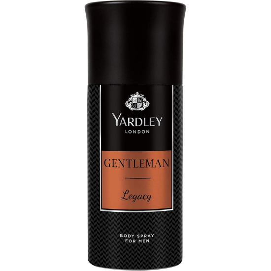 Yardley Gentleman Legacy Body Spray, Charismatic Masculine Fragrance With Oriental Woody Notes, 150 ml, Pack Of 12