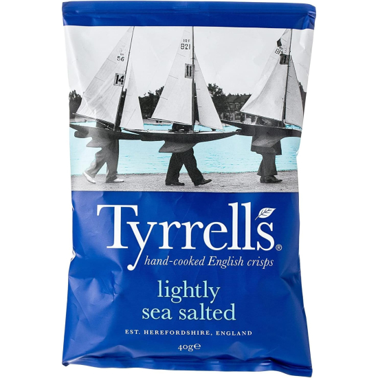 Tyrrells Lightly Sea Salted 40g, Pack Of 24