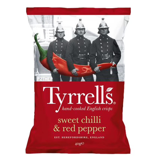 Tyrrells Sweet Chilli And Red Pepper 40g, Pack Of 24