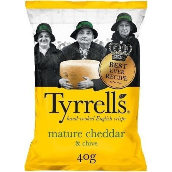 Tyrrells Mature Cheddar & Chives 24x40g