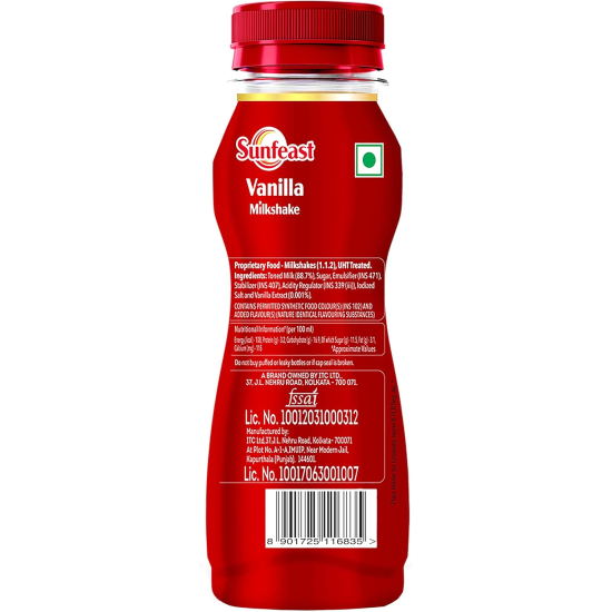 Sunfeast Vanilla Milk Shake 24x180ml