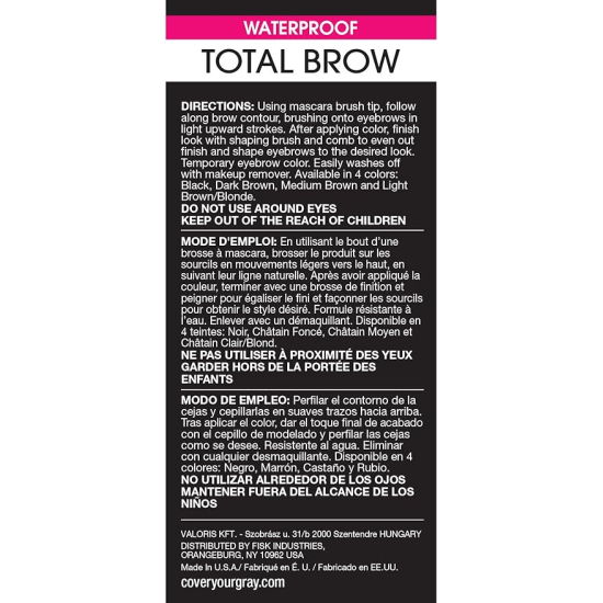 Cover Your Gray Total Brow Eyebrow Sealer - Black 10g