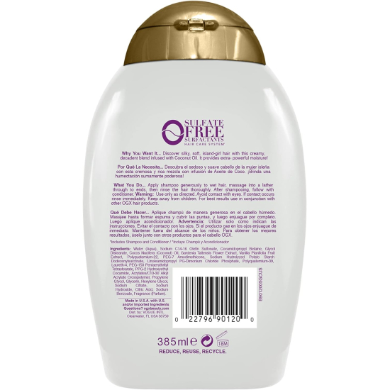 Ogx Extra Strength Damage Remedy Coconut Miracle Oil Shampoo 385 ml