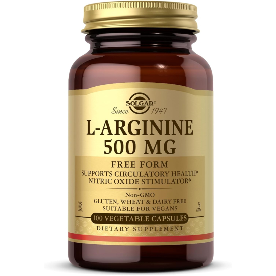 Solgar L-Arginine 500 mg 100 Vegetable Capsules