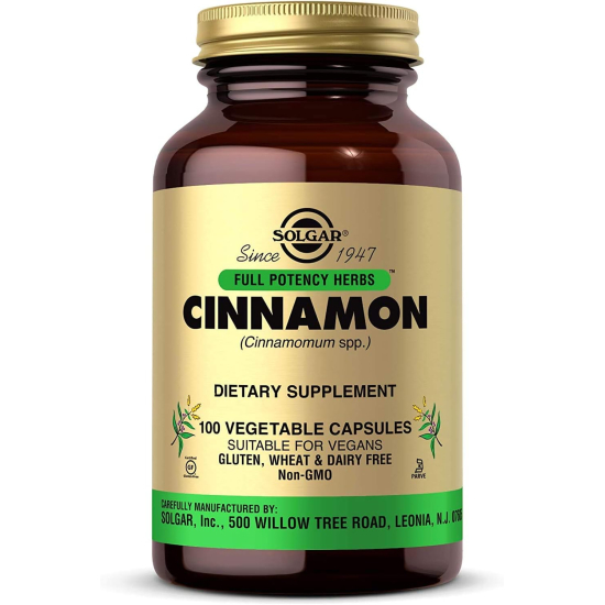 Solgar Full Potency Herbs Cinnamon 100 Vegetable Capsules