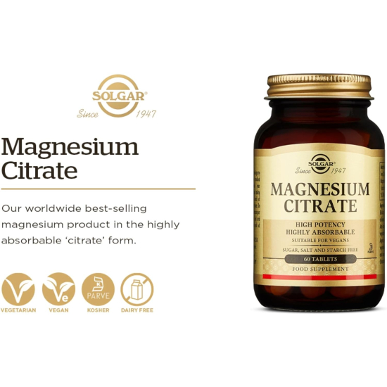 Solgar Magnesium Citrate 120 Tablets