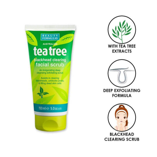 Beauty Formulas Tea Tree Facial Scrub 150 ml