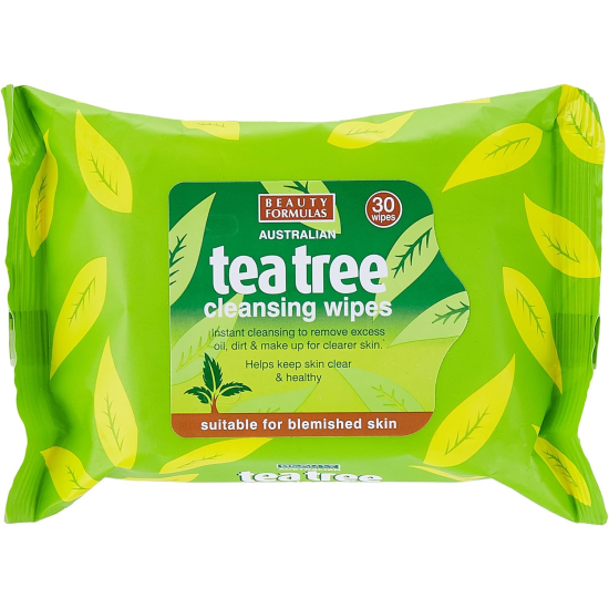 Beauty Formulas Tea Tree Cleansing Wipes 30's