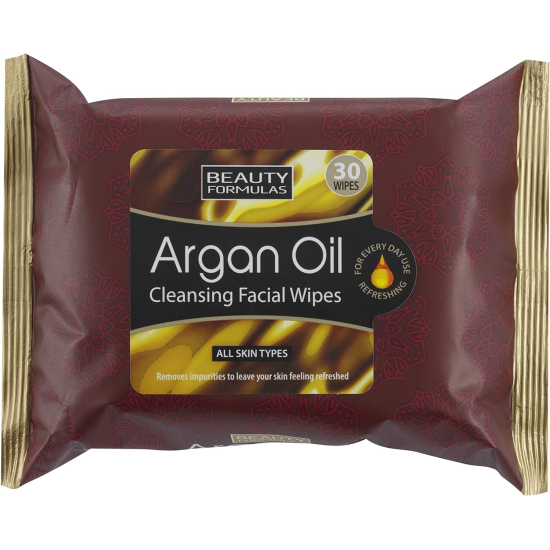 Beauty Formulas Argan Oil Cleansing Facial Wipes 30's