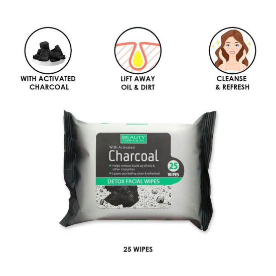 Beauty Formulas Charcoal Wipes 25 Wipes