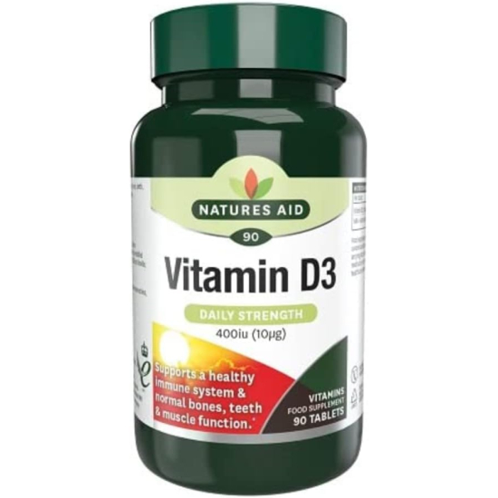 Natures Aid Vitamin D3 400Iu (10Ug), 90 Tablets