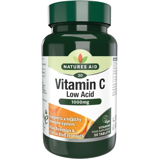 Natures Aid Vitamin C 1000Mg Low Acid 30 Tablets