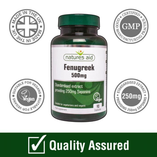 Natures Aid Fenugreek 500 mg 90 Capsules