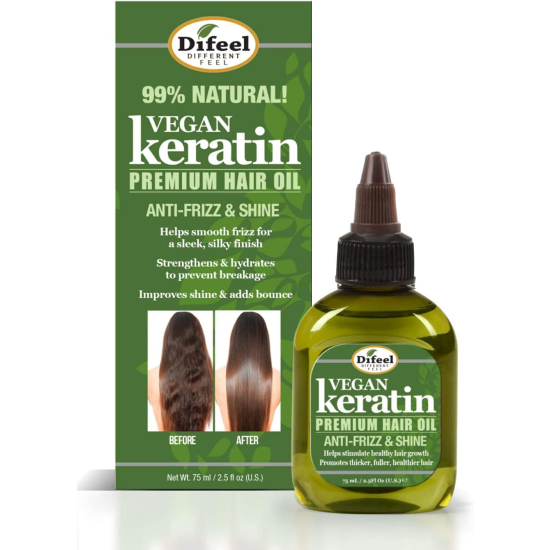 Difeel 99% Natural Vegan keratin Hair Oil 75 ml