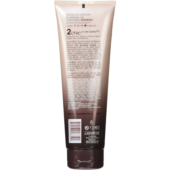 Giovanni 2Chic Keratin & Argan Ultra Sleek Shampoo 8.05 oz