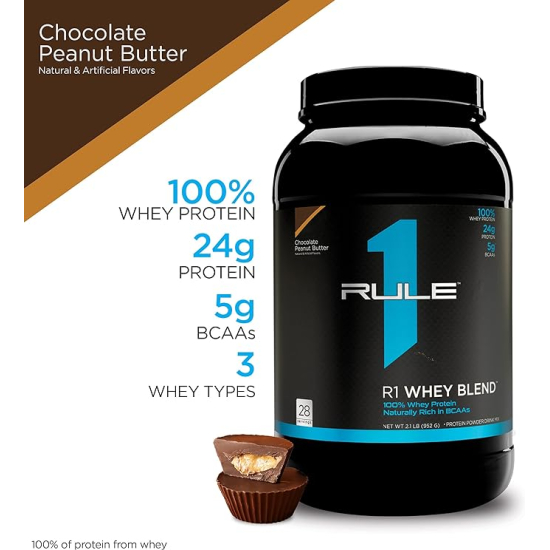 Rule1 Whey Blend 28 Servings Chocolate Peanut Butter 2.09 Lb