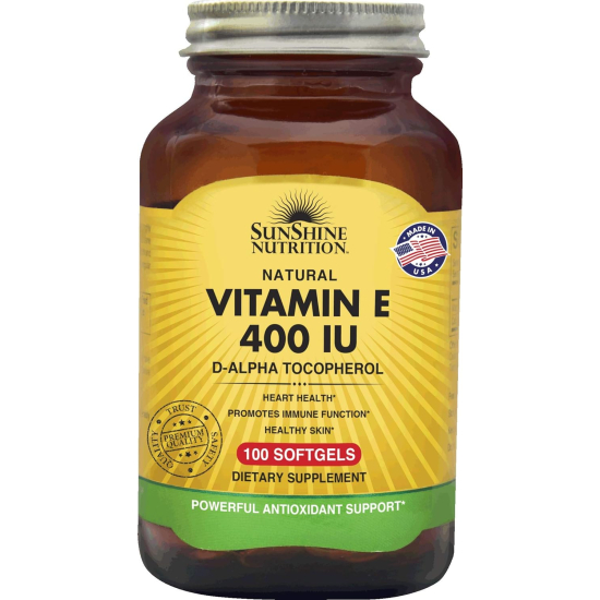 Sunshine Nutrition Natural Vitamin E 400 iu 100 Softgels