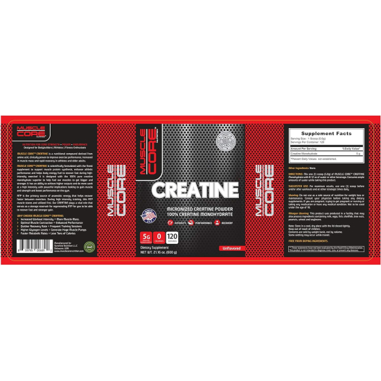 Muscle Core Creatine 120 Servings 600 gm Unflavored