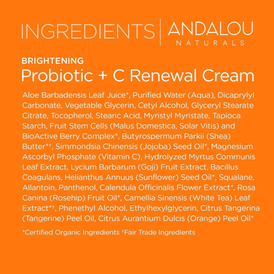 Andalou Probiotic+C Renewal Cream 50 ml