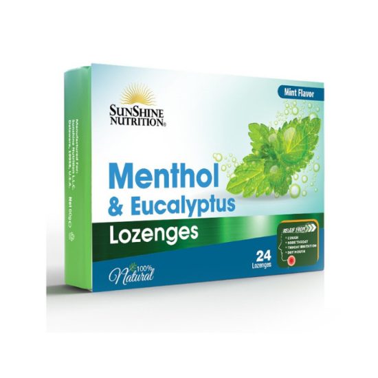 Sunshine Nutrition Menthol & Eucalyptus Lozenges Mint 24pcs