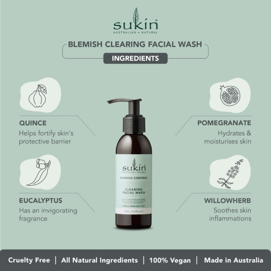 Sukin Blemish Control Clearing Facial Wash 125 ml