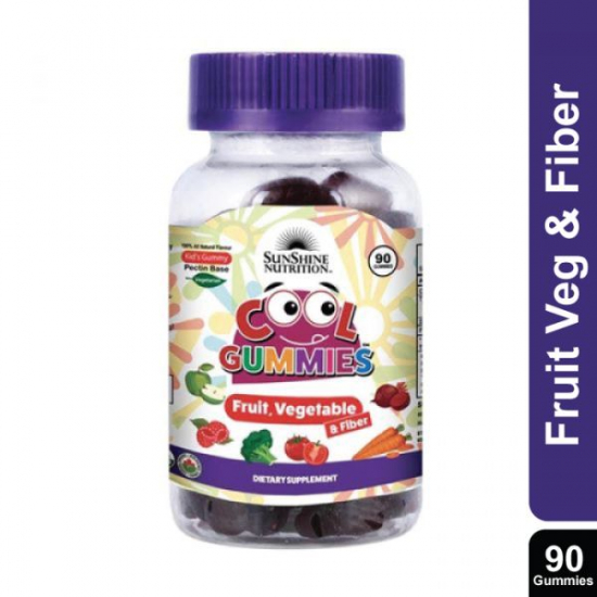 Sunshine N Cool Gummies Kids Fruit Veg \u0026 Fiber 90\u0026#39;s